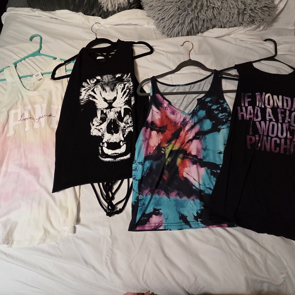 PINK Victoria's Secret Tie-Dye and Graphic Tank Tops